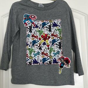 Kavio! | (4T) toddler boy grey superhero longsleeve